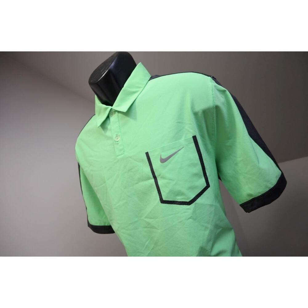 Nike Golf Polo Dri Fit Tour Performance Green Short Sleeve Athletic Mens Large